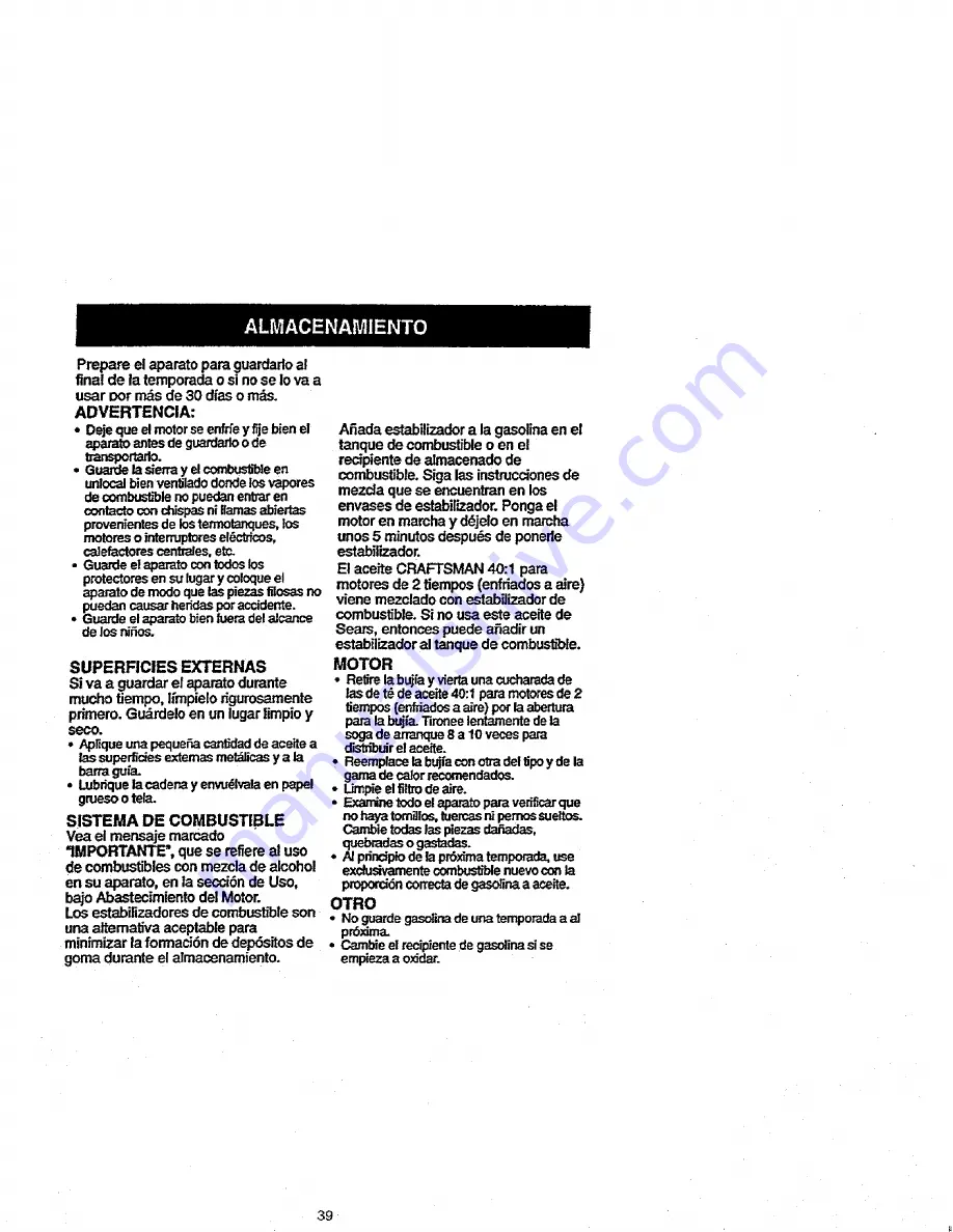 Craftsman 358.352680 Operator'S Manual Download Page 39