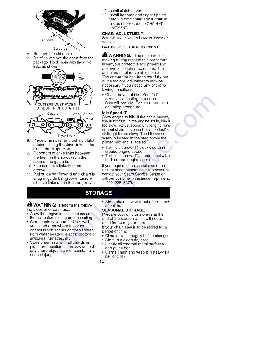 Craftsman 358.360361 Operator'S Manual Download Page 18