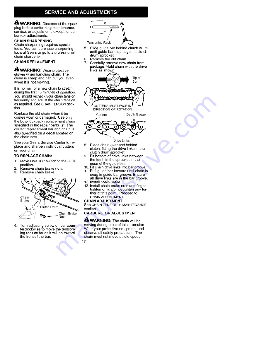 Craftsman 358.360881 Скачать руководство пользователя страница 17