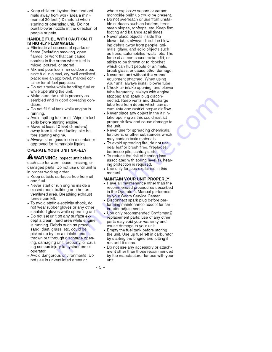 Craftsman 358.794200 Operator'S Manual Download Page 3