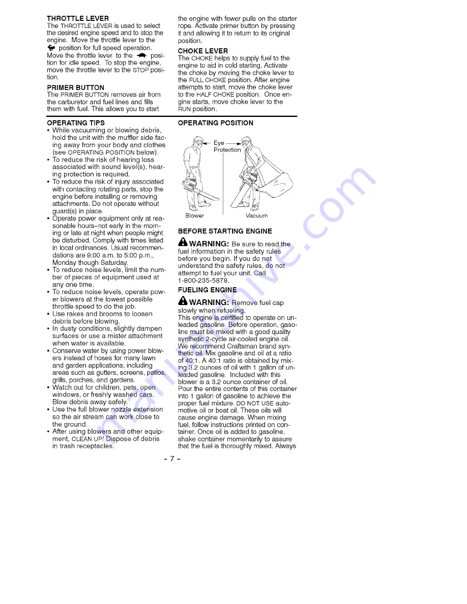 Craftsman 358.794342 Instruction Manual Download Page 7