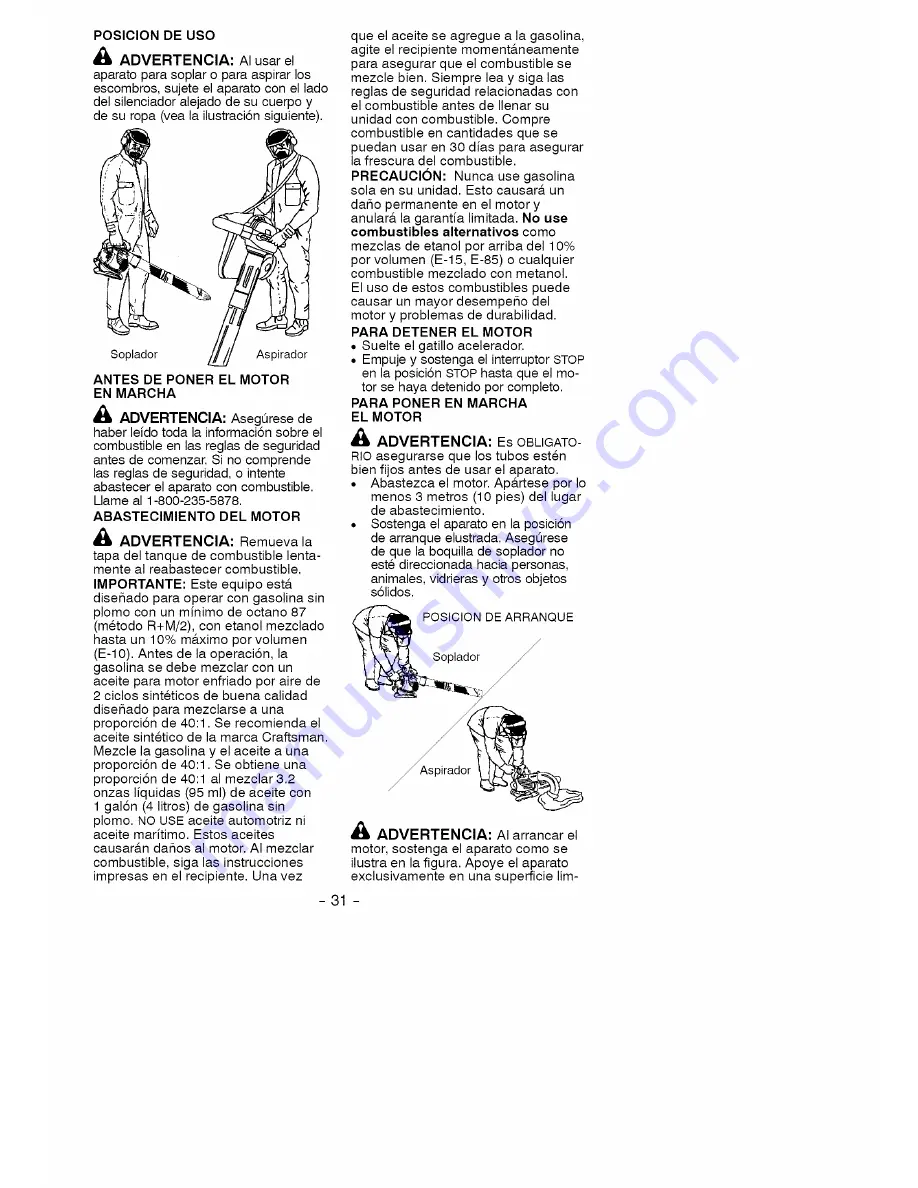 Craftsman 358.794600 Operator'S Manual Download Page 31