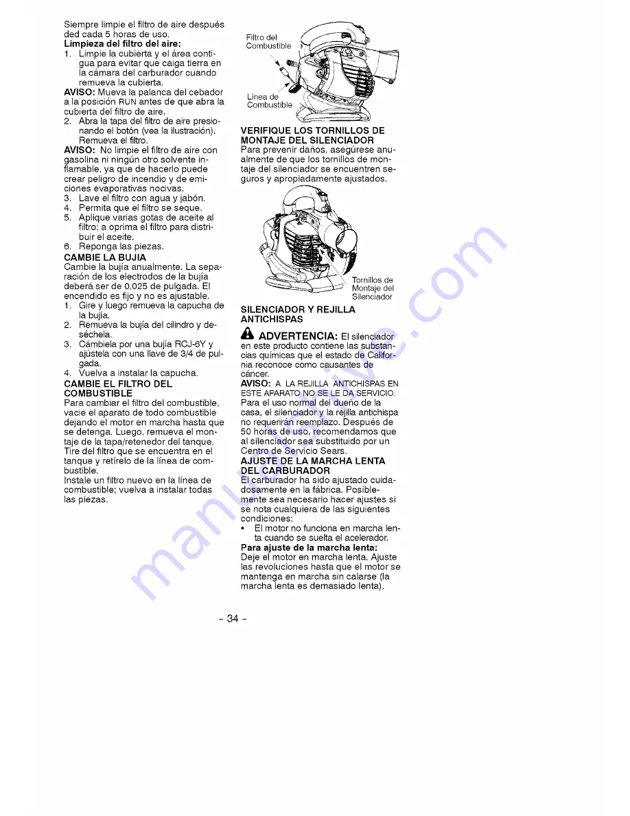 Craftsman 358.794600 Operator'S Manual Download Page 34