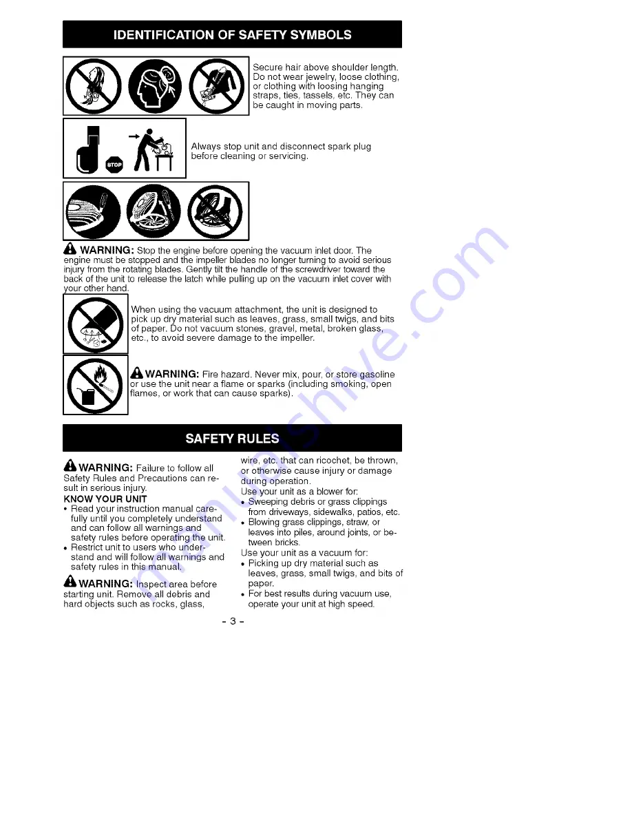 Craftsman 358.794740 Operator'S Manual Download Page 3