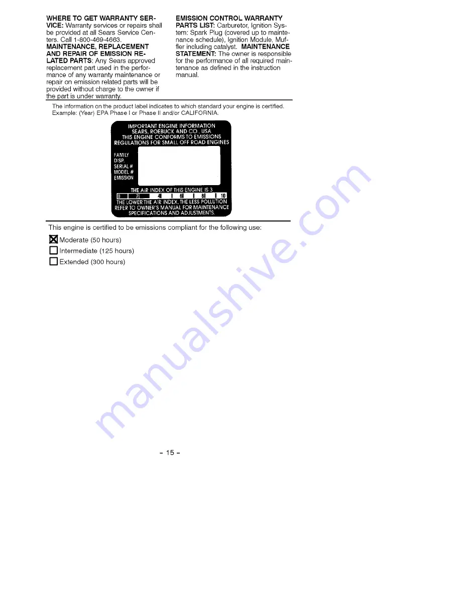 Craftsman 358.794944 Operator'S Manual Download Page 15