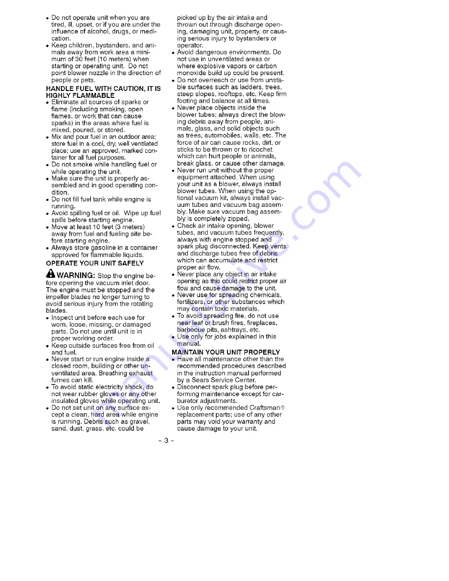 Craftsman 358.794961 Instruction Manual Download Page 3