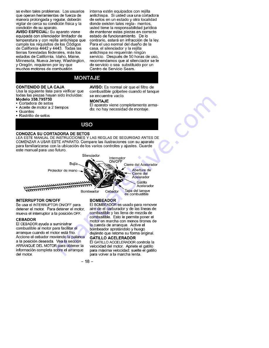 Craftsman 358.795750 Instruction Manual Download Page 16