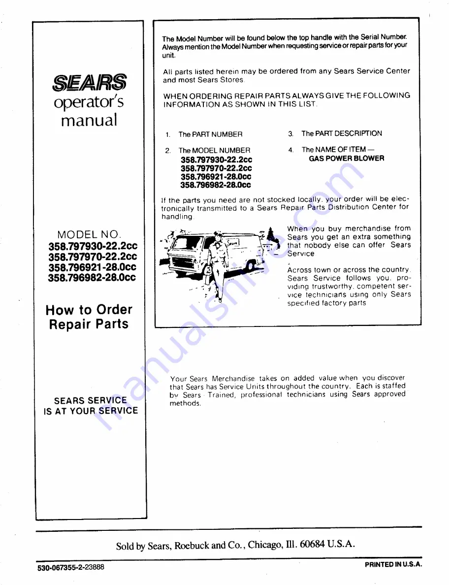 Craftsman 358.796921 Operator'S Manual Download Page 20