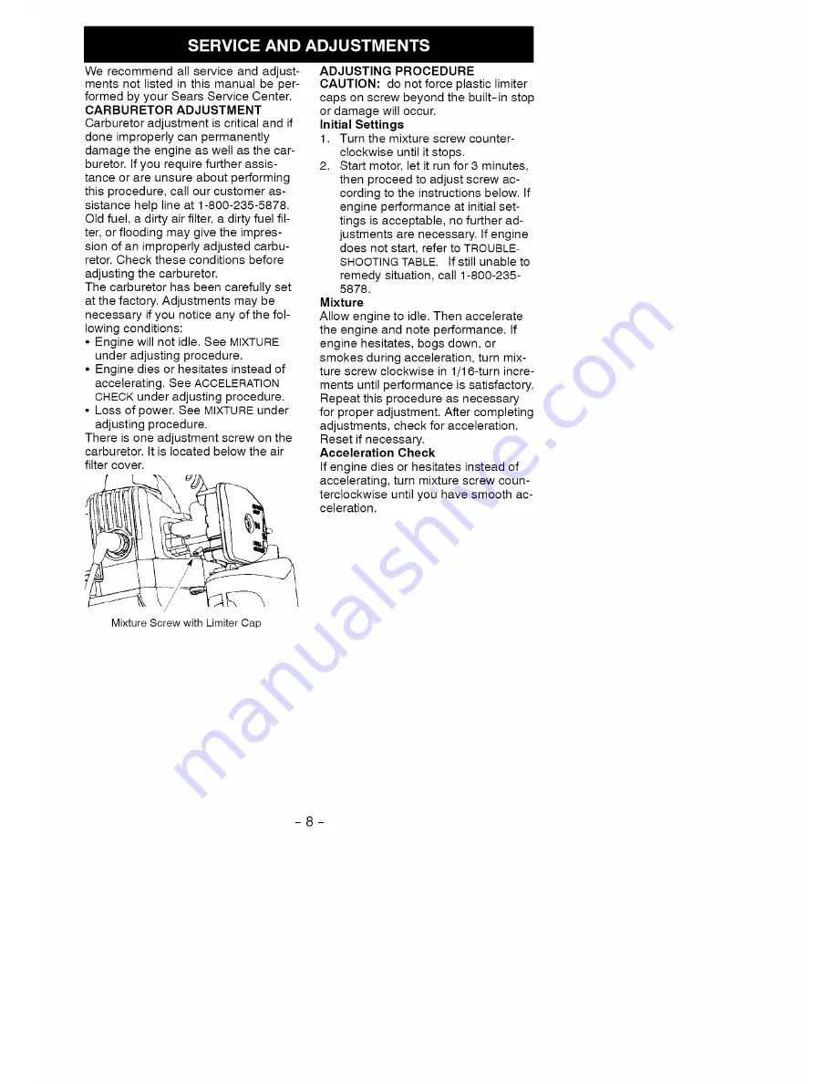 Craftsman 358.797203 Instruction Manual Download Page 8