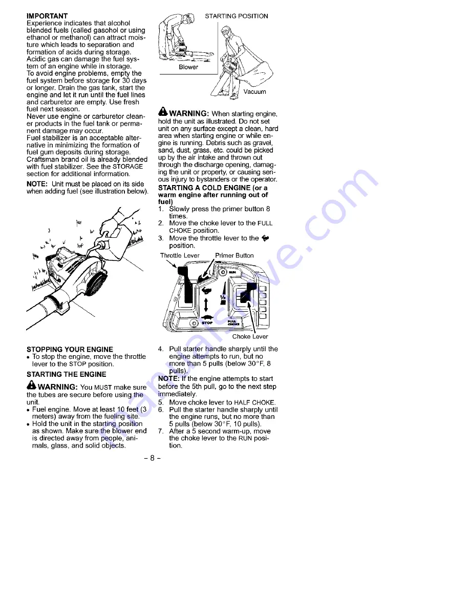 Craftsman 358.797342 Instruction Manual Download Page 8