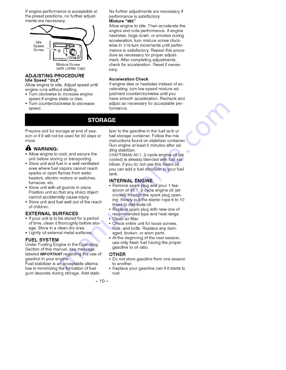 Craftsman 358.797770 Operator'S Manual Download Page 10