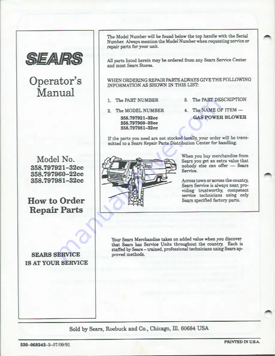 Craftsman 358.797921-32cc Operator'S Manual Download Page 17