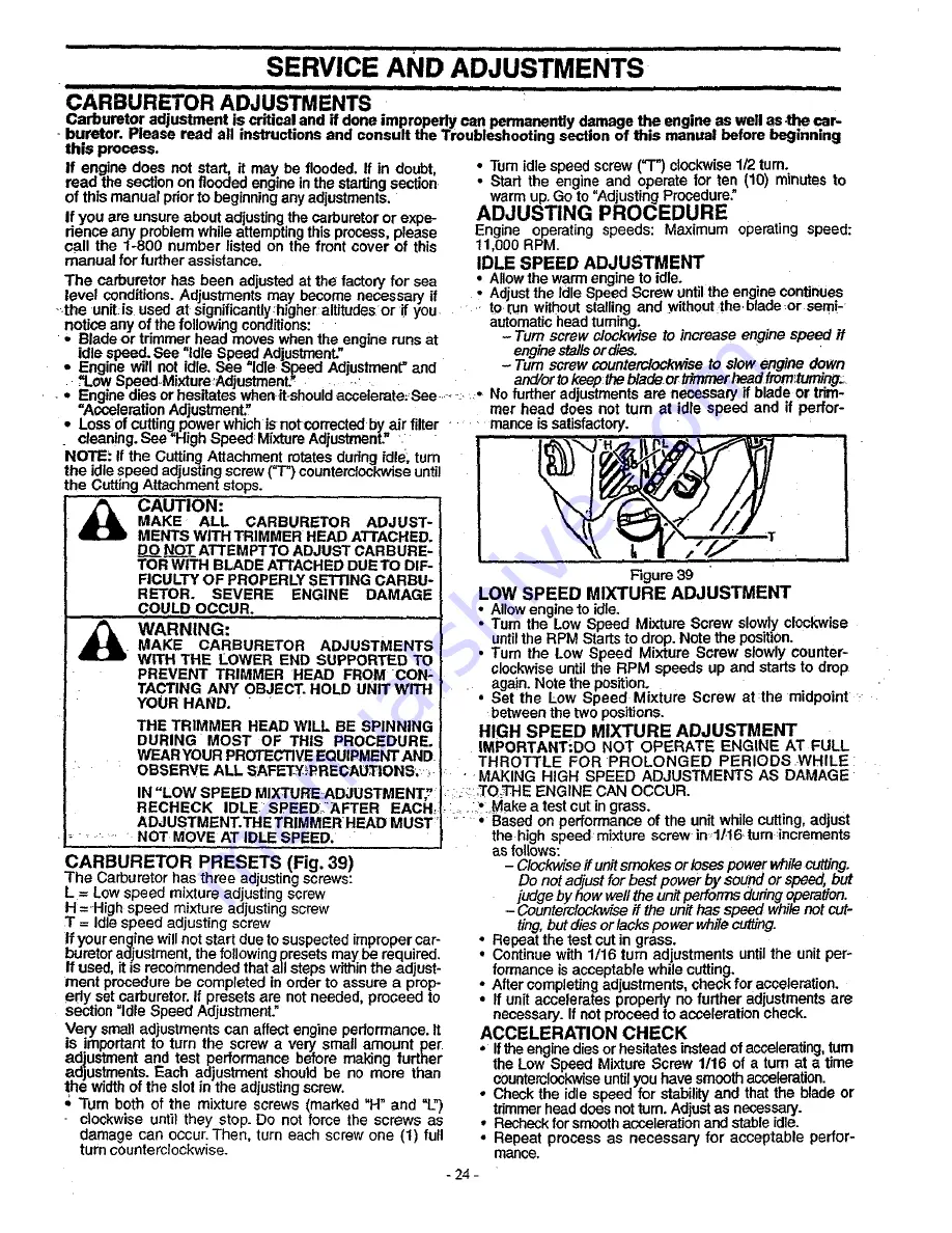 Craftsman 358.79828 Operator'S Manual Download Page 24