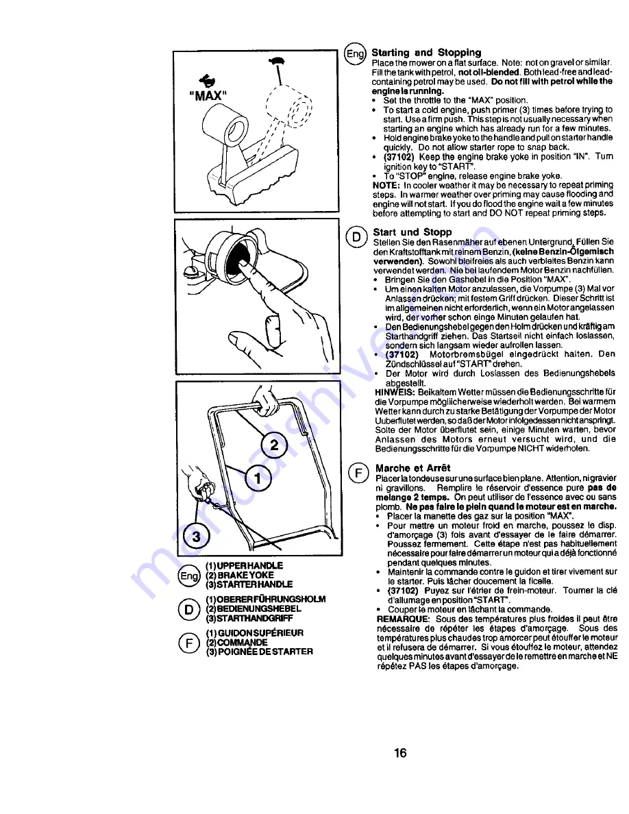 Craftsman 37101 Instruction Manual Download Page 16