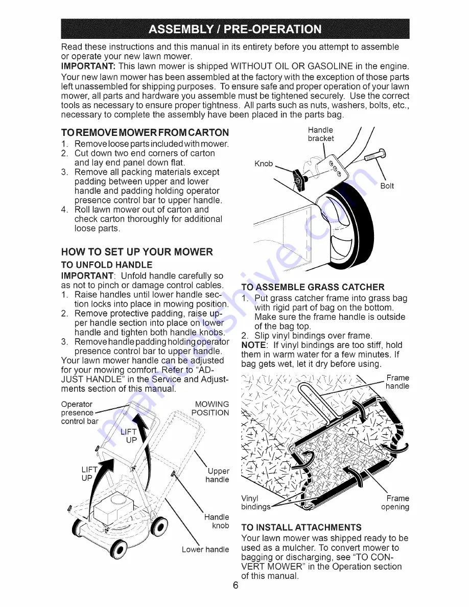 Craftsman 37416 Owner'S Manual Download Page 6