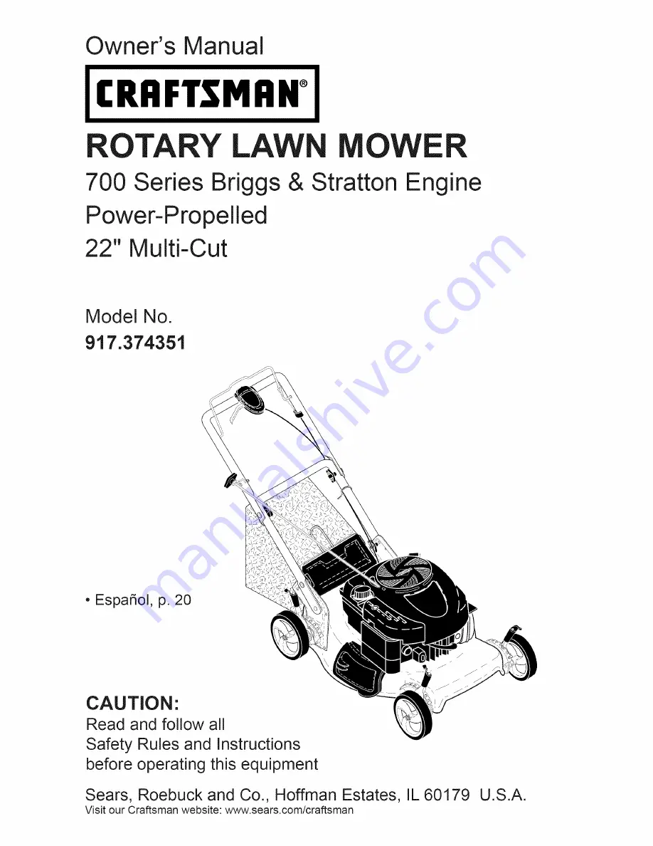 Craftsman 37435 Скачать руководство пользователя страница 1