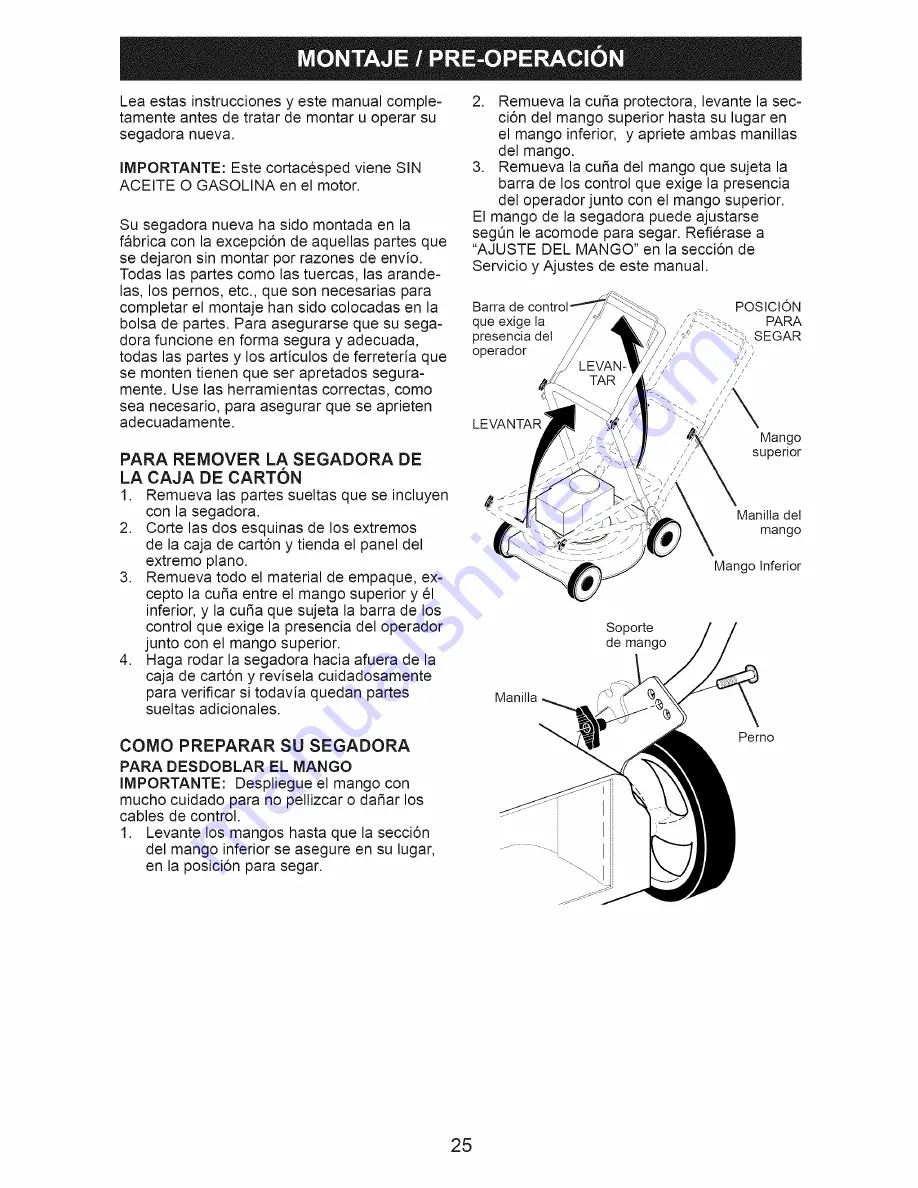 Craftsman 37624 - Front Propelled Rear Bag Lawn Mower Owner'S Manual Download Page 25