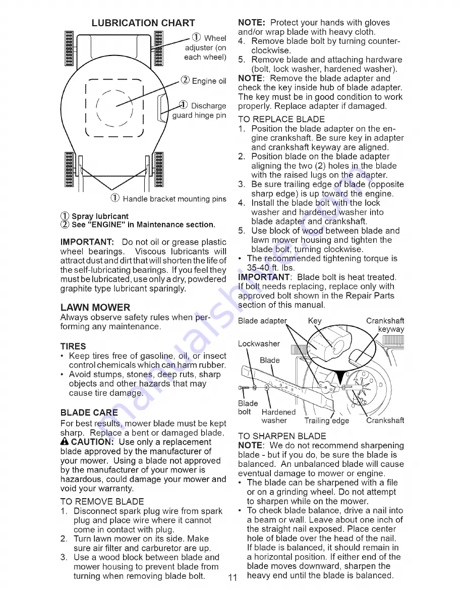 Craftsman 38514 Owner'S Manual Download Page 11