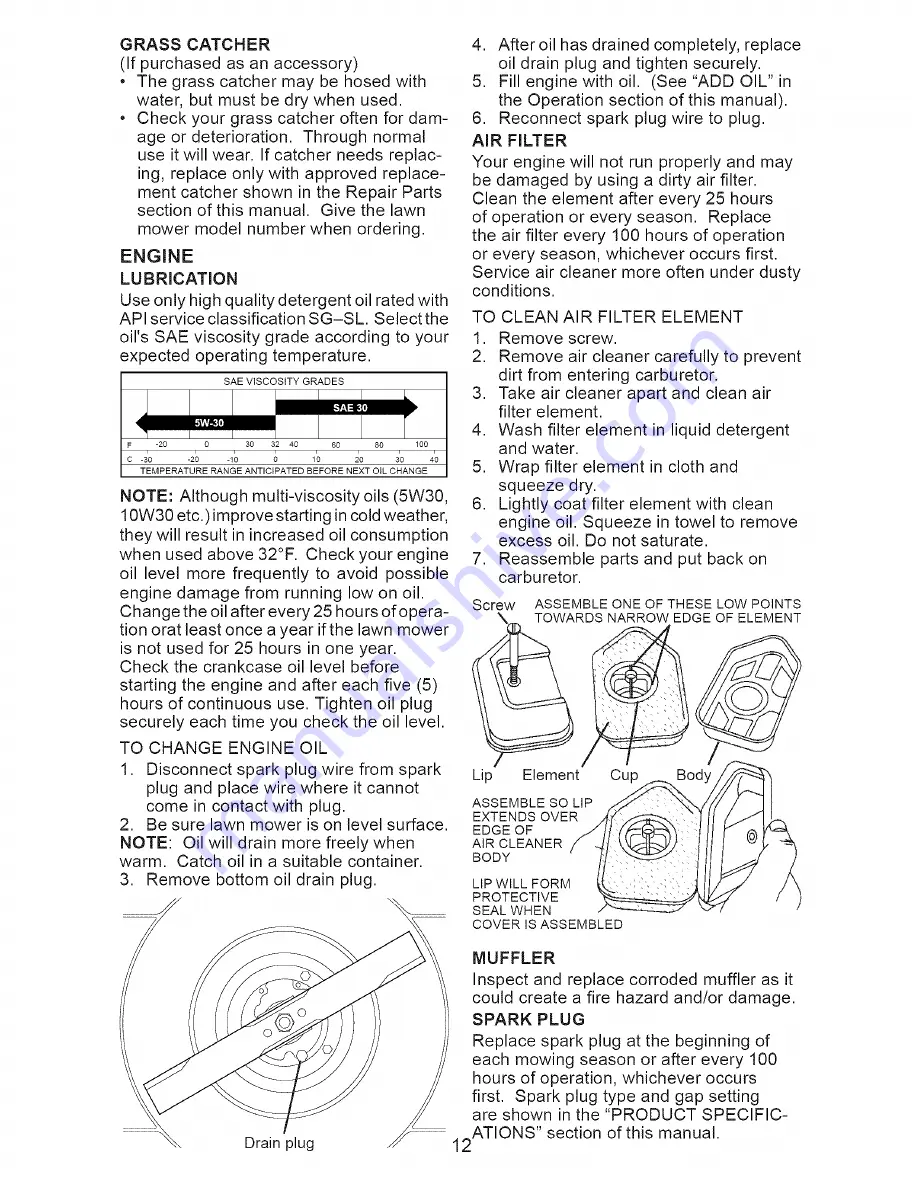 Craftsman 38514 Owner'S Manual Download Page 12