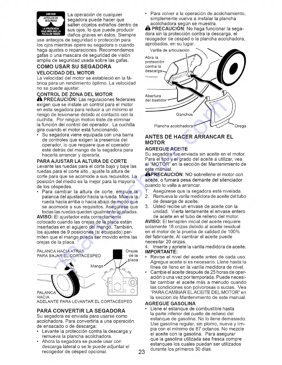 Craftsman 38514 Owner'S Manual Download Page 23