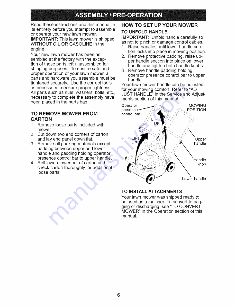 Craftsman 38527 Owner'S Manual Download Page 6