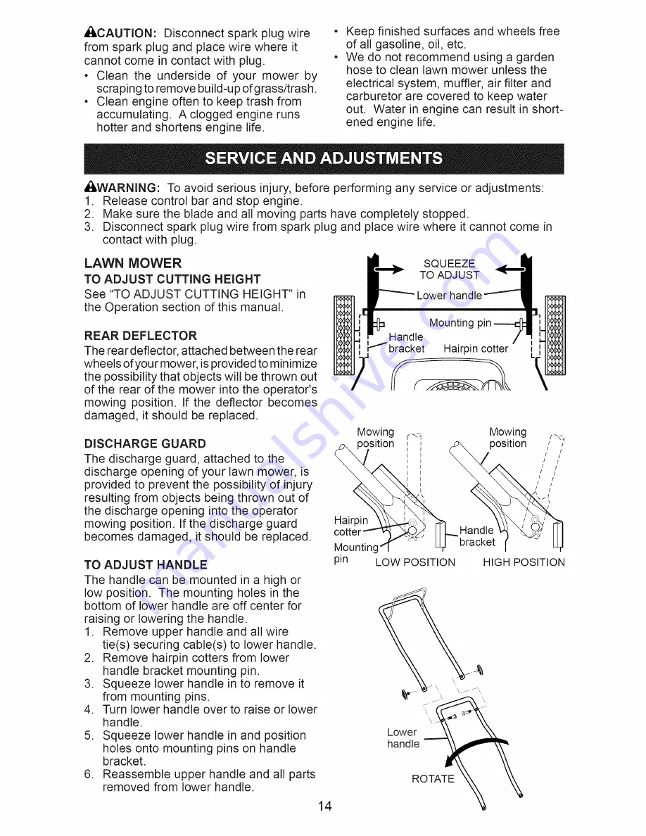 Craftsman 38527 Owner'S Manual Download Page 14