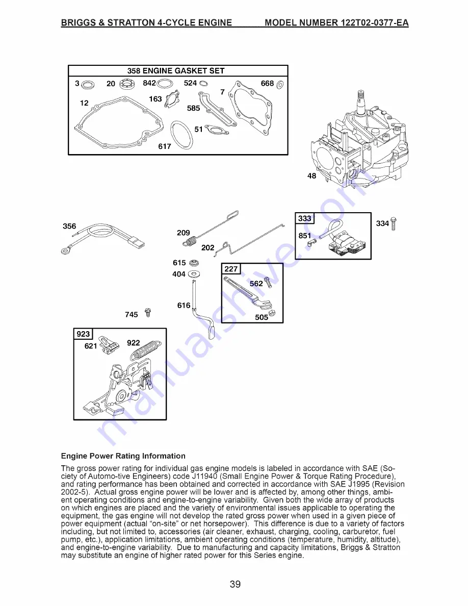 Craftsman 38527 Owner'S Manual Download Page 39