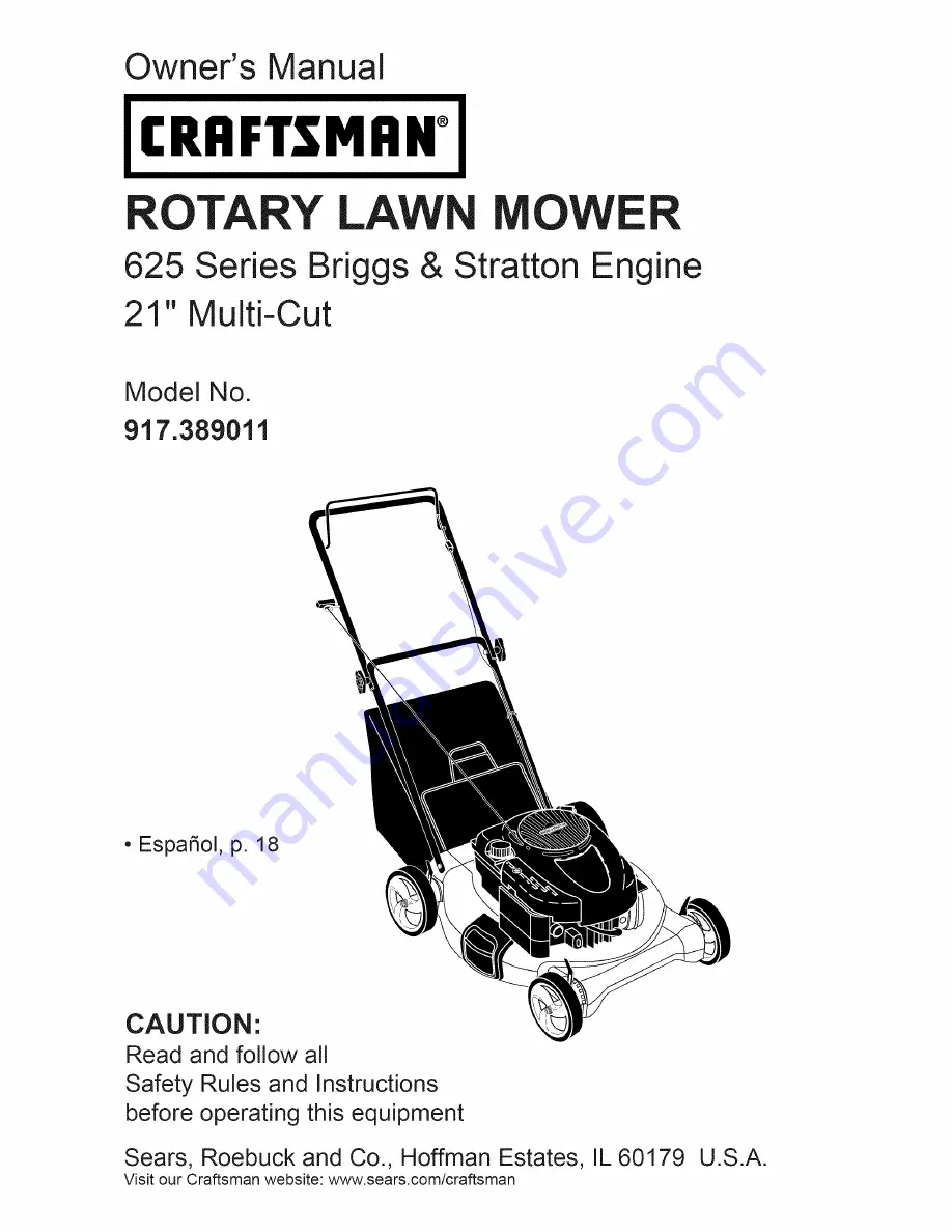 Craftsman 38901 Скачать руководство пользователя страница 1