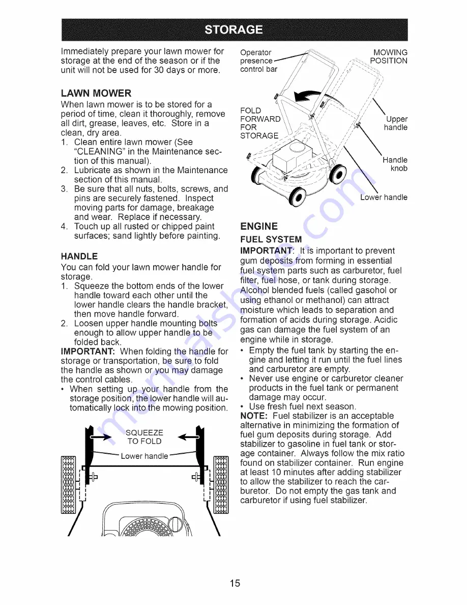 Craftsman 38905 - Rear Bag Push Lawn Mower Скачать руководство пользователя страница 15