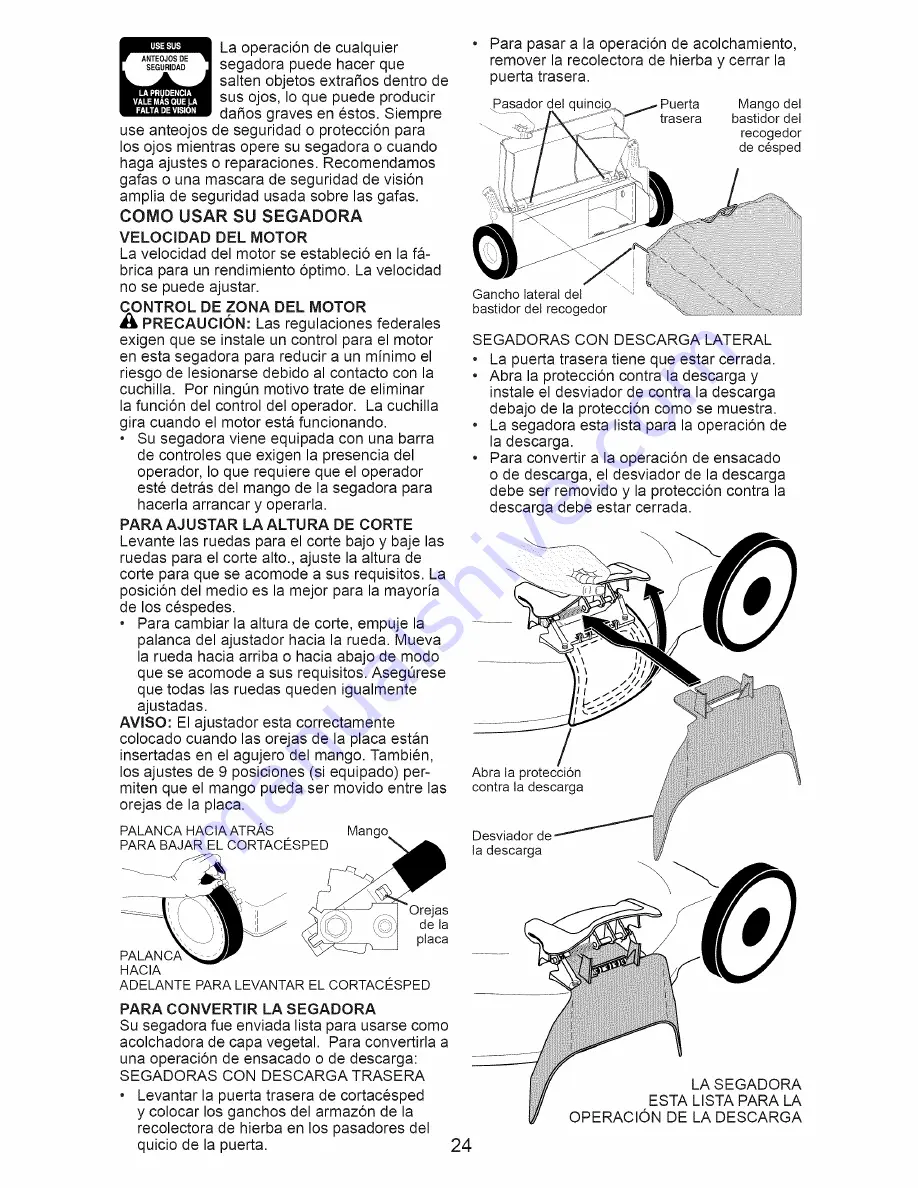 Craftsman 38905 - Rear Bag Push Lawn Mower Скачать руководство пользователя страница 24