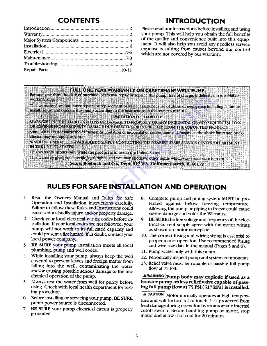 Craftsman 390.2505 Owner'S Manual Download Page 2