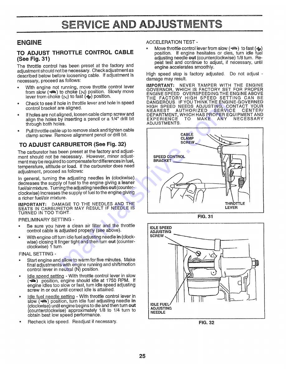 Craftsman 3One 917.252590 Owner'S Manual Download Page 25