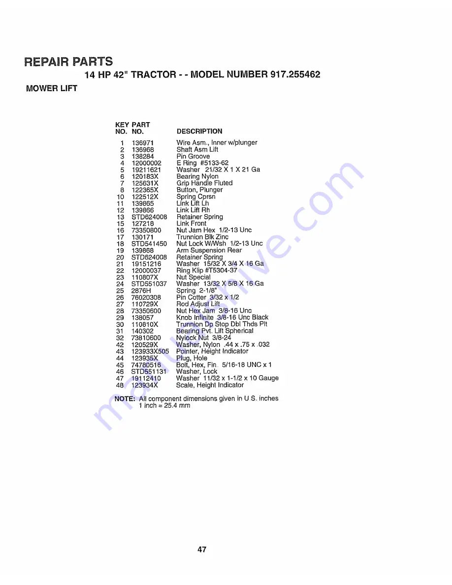 Craftsman 3One 917.255462 Owner'S Manual Download Page 47