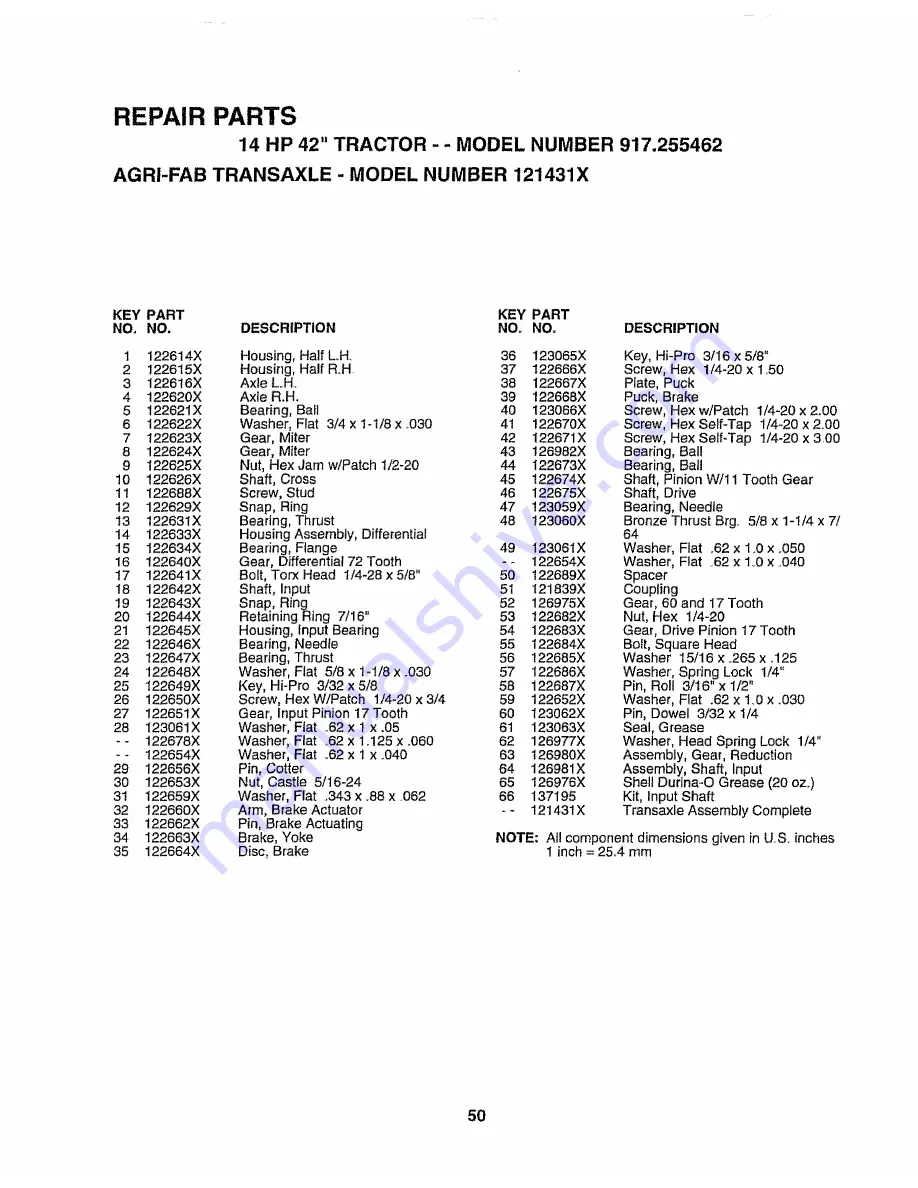 Craftsman 3One 917.255462 Owner'S Manual Download Page 50