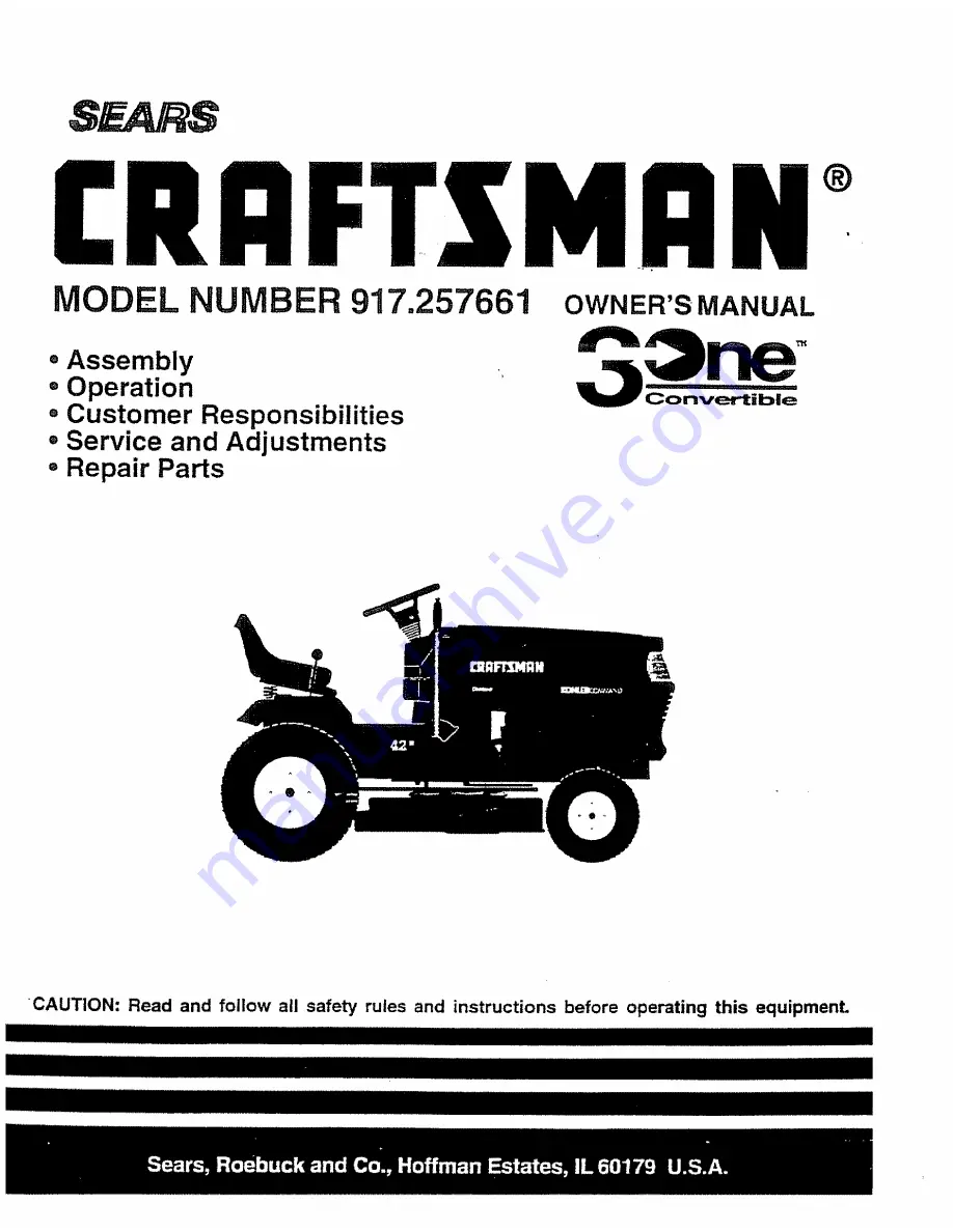 Craftsman 3One 917.257661 Скачать руководство пользователя страница 1