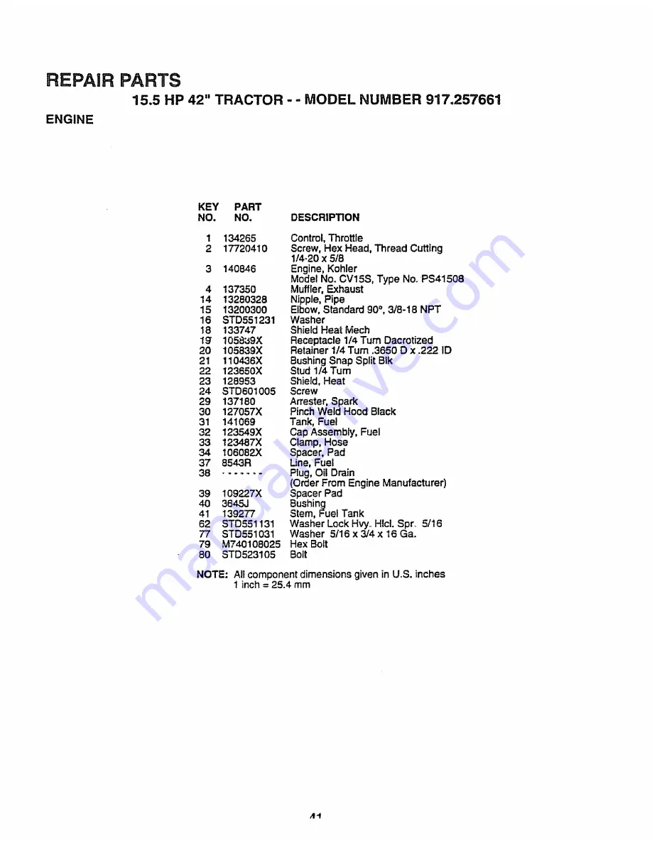 Craftsman 3One 917.257661 Owner'S Manual Download Page 41