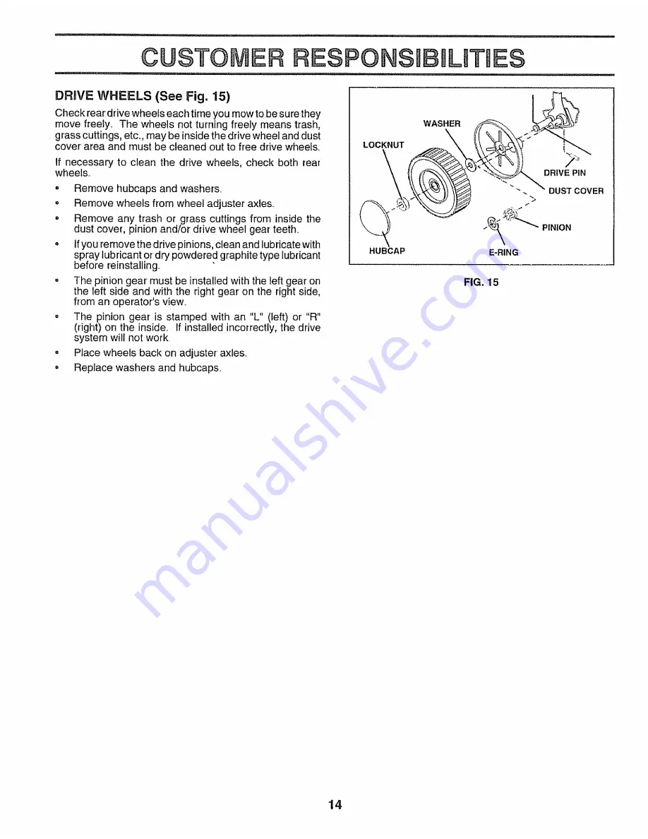 Craftsman 3One 917.372870 Owner'S Manual Download Page 14