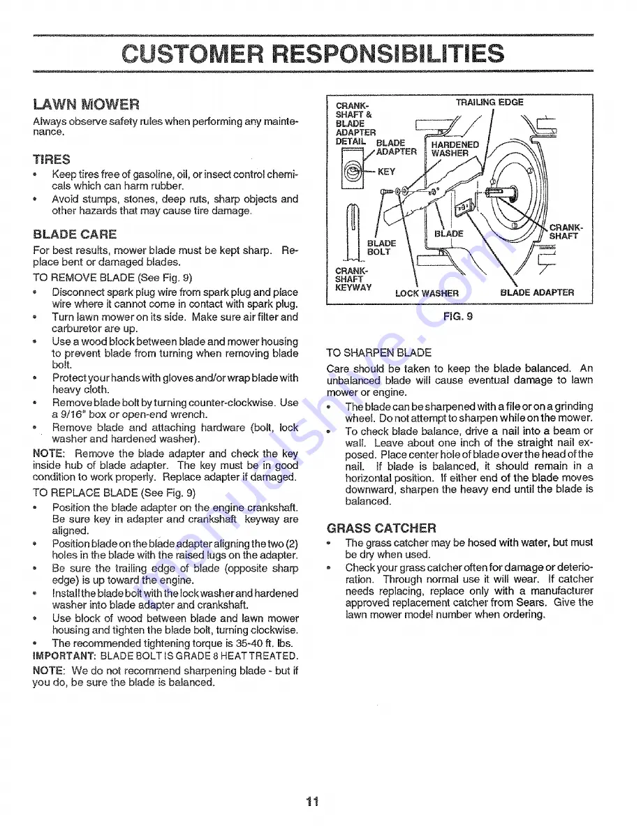 Craftsman 3One 917.384150 Owner'S Manual Download Page 11