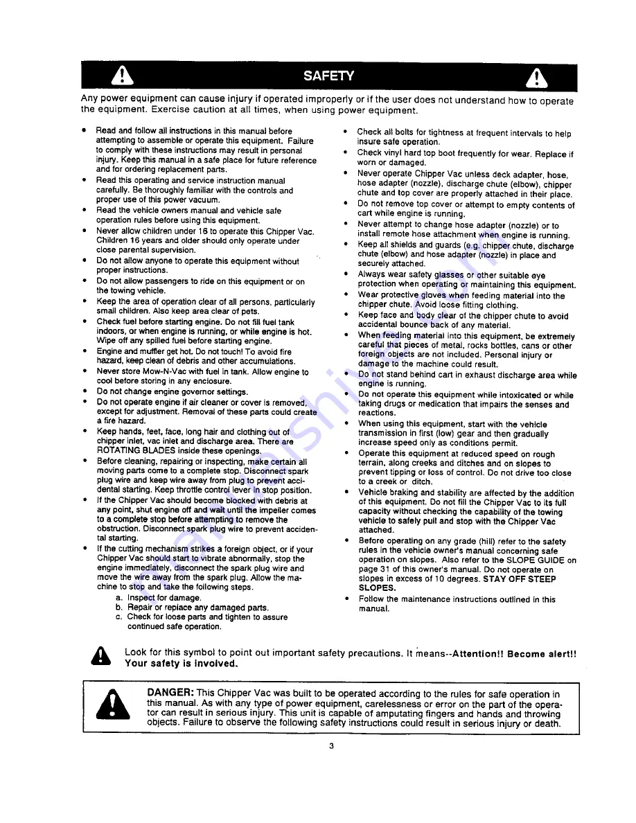 Craftsman 486.24515 Operator'S Manual Download Page 3