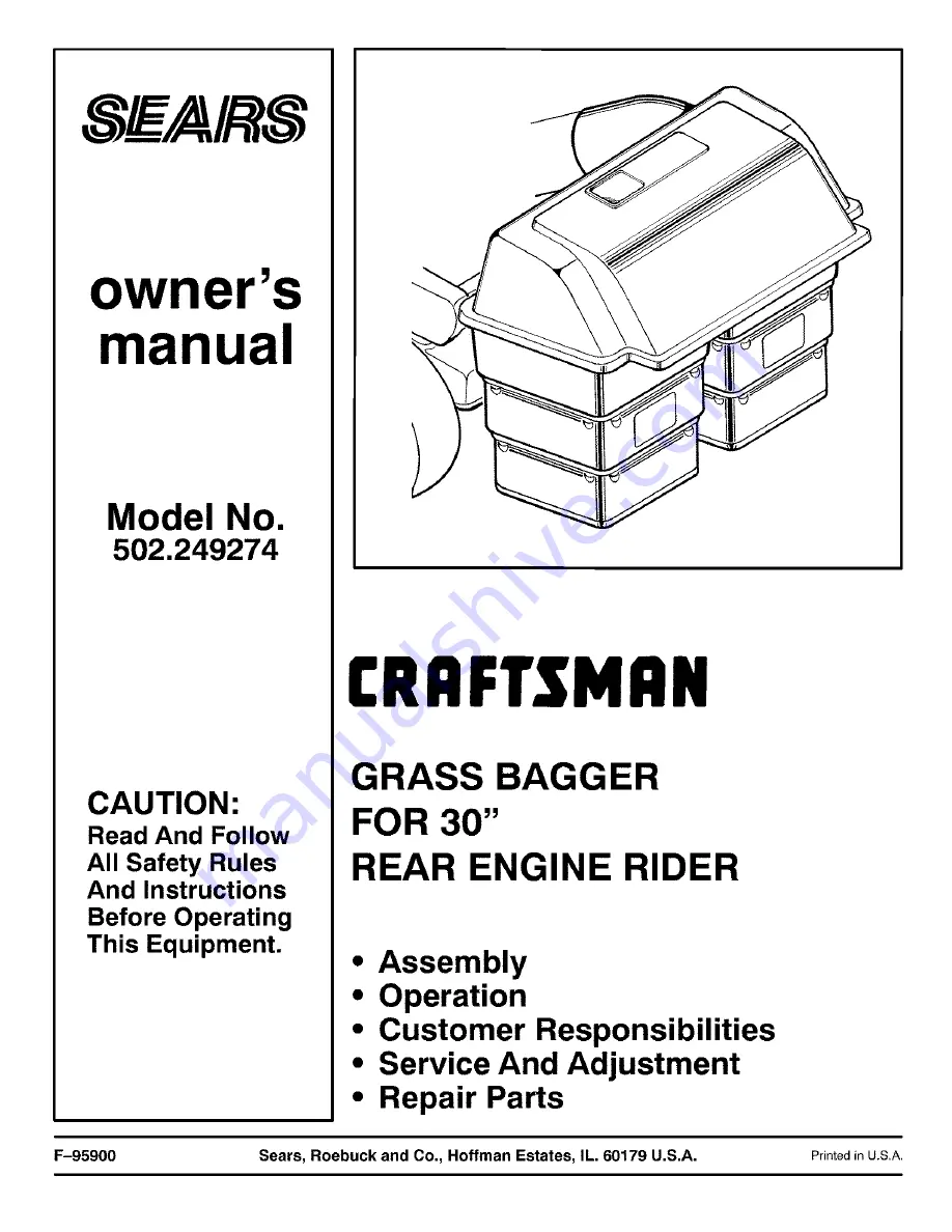 Craftsman 502.249274 Owner'S Manual Download Page 1