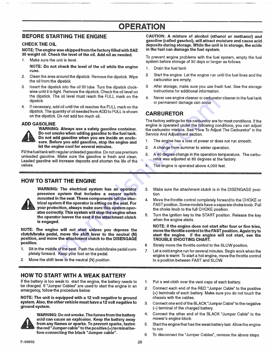 Craftsman 502.255070 Owner'S Manual Download Page 26