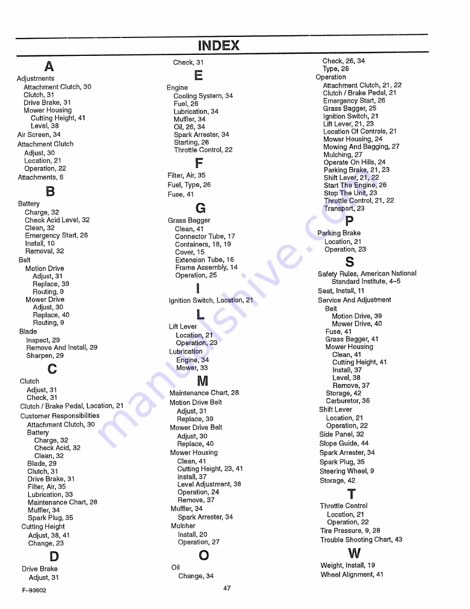 Craftsman 502.255070 Owner'S Manual Download Page 47