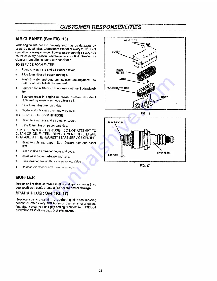 Craftsman 536.255861 Owner'S Manual Download Page 21