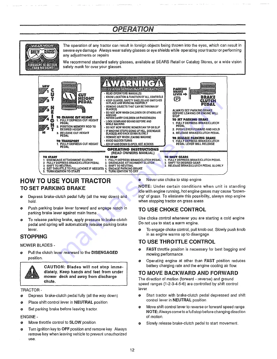 Craftsman 536.257670 Owner'S Manual Download Page 12