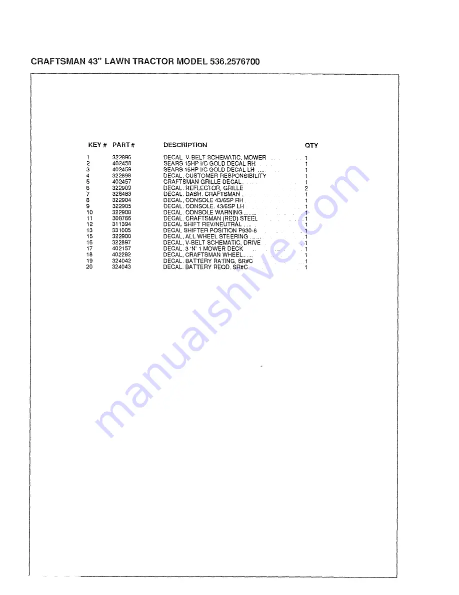 Craftsman 536.257670 Owner'S Manual Download Page 59