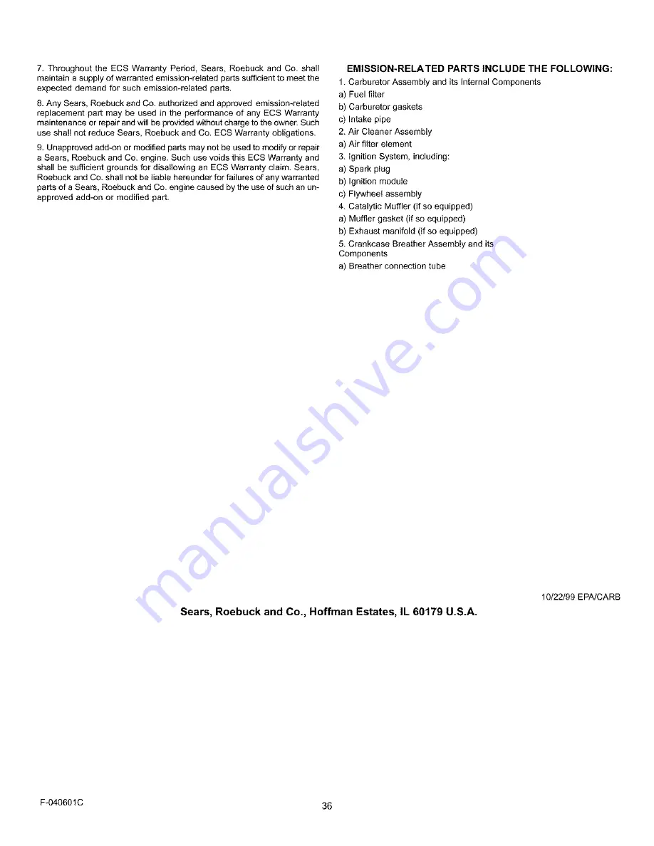 Craftsman 536.270281 Operator'S Manual Download Page 36