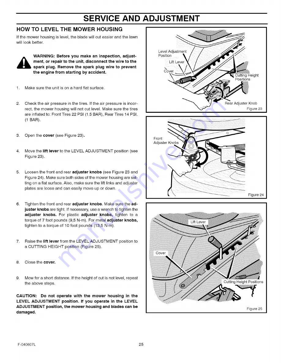 Craftsman 536.270290 Operator'S Manual Download Page 25