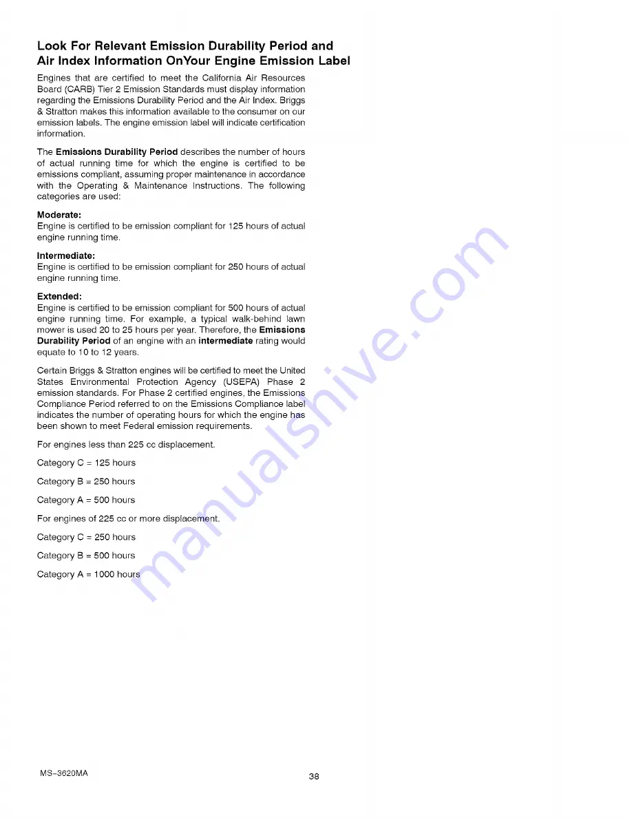 Craftsman 536.270320 Operator'S Manual Download Page 38