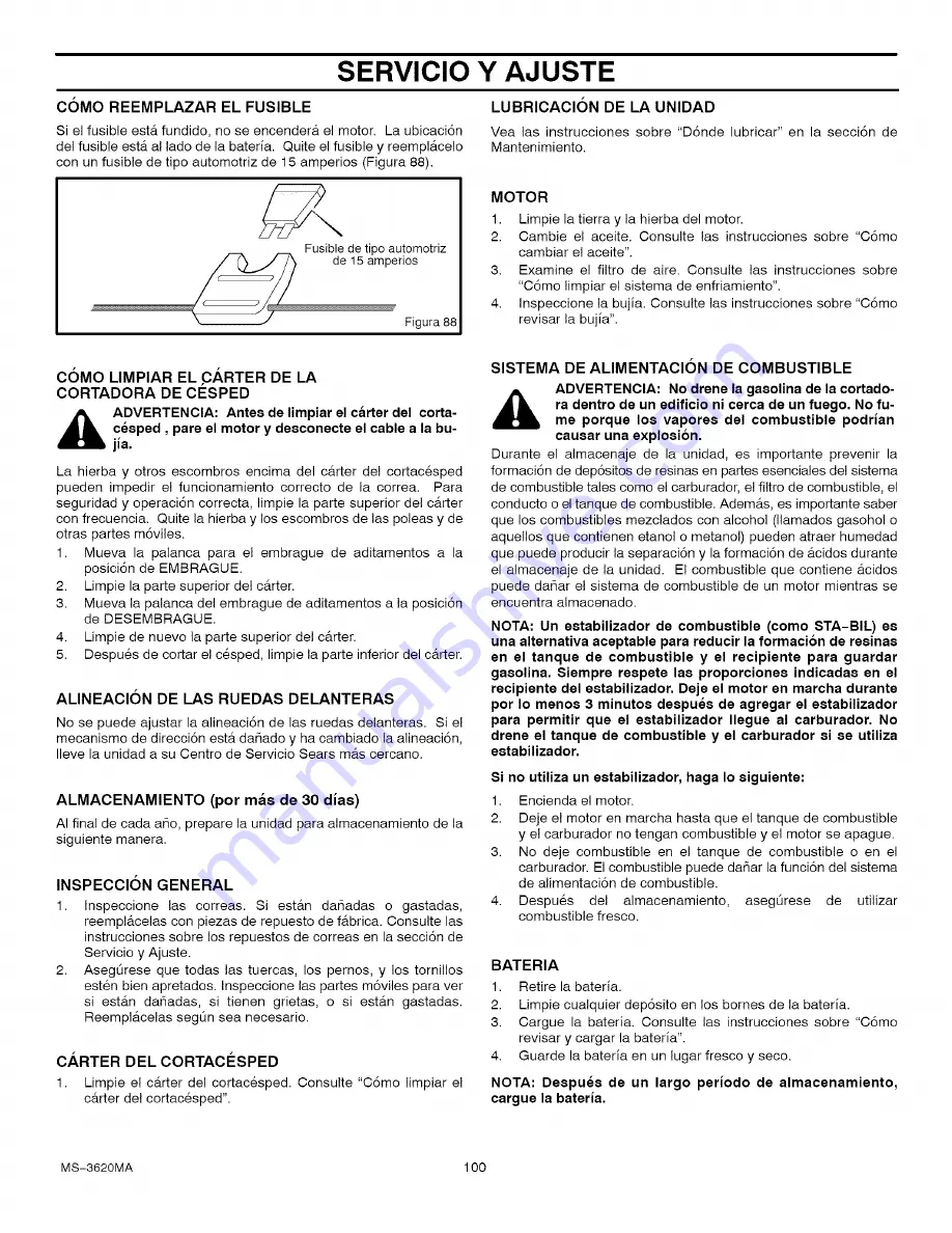 Craftsman 536.270320 Operator'S Manual Download Page 100