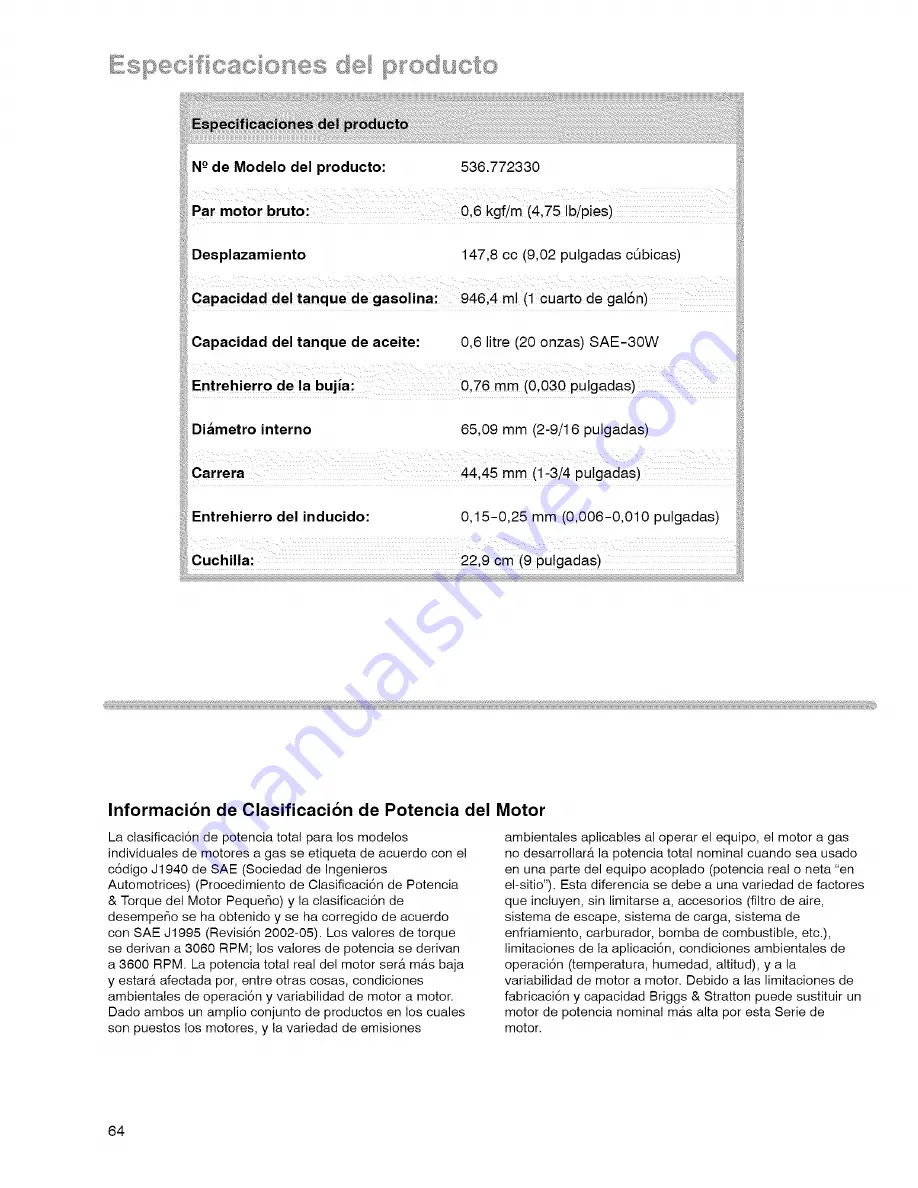 Craftsman 536.772330 Operator'S Manual Download Page 64